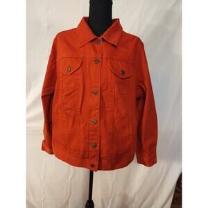 Jessica London Rust/Burnt Orange Denim Women's Jacket Size 18
